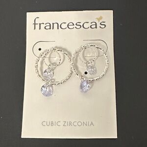 Francesca's Collections Silver and Cubic Zirconia Earrings. NWT
